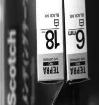 captured TEPRA tape placed at the different heights at the same time.